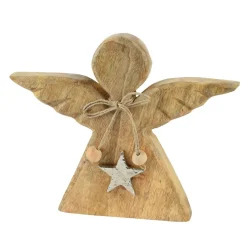 Ange de Noël en bois à poser (H14 cm) Sweety Naturel
