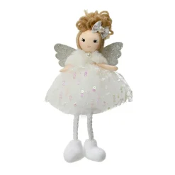 Ange de Noël (H18 cm) Poupée conte de Fée Blanche