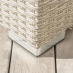 Banquette en résine tressée 2 places Palma Gris et beige