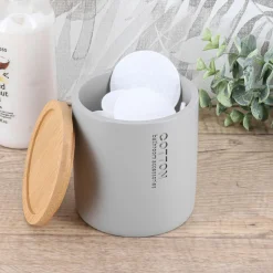 Boite à coton Purebamboo Gris clair