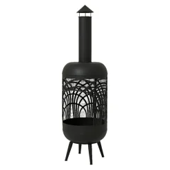 Braséro cheminée d'extérieur (D40 x H139 cm) Caldera Noir