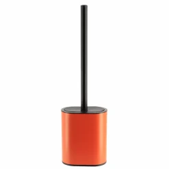 Brosse WC à tête plate Black line Terre de sienne/Noir