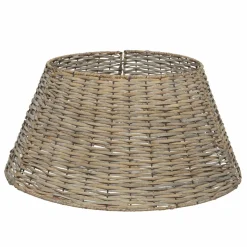 Cache pied de sapin en osier (D57 cm) Saule tressé Gris vieilli