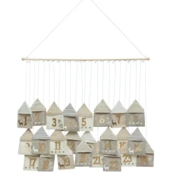 Calendrier de l'avent à suspendre (90 x 70 cm) Maisonnettes de Noël Naturel