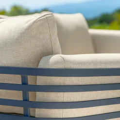 Canapé de jardin en aluminium 2 places Monte Carlo Gris anthracite et beige