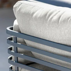 Canapé de jardin en aluminium 2 places Monte Carlo Gris anthracite et gris clair