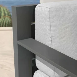 Canapé de jardin en aluminium 2 places Elba Gris anthracite et gris clair