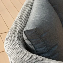 Canapé de jardin en résine tressée 3 places Calvi Gris et gris foncé