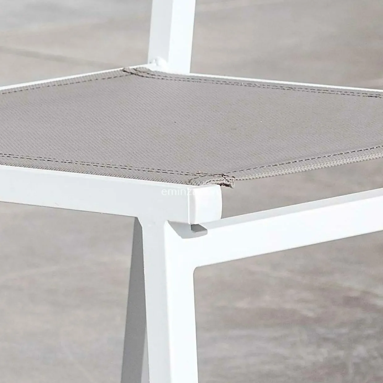 Chaise de jardin aluminium empilable Murano Blanc et taupe