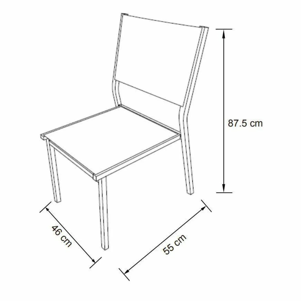 Chaise de jardin aluminium empilable Murano Blanc et taupe
