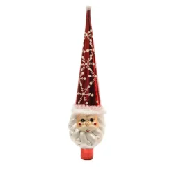 Cimier de sapin en verre Père Noël Joyeux