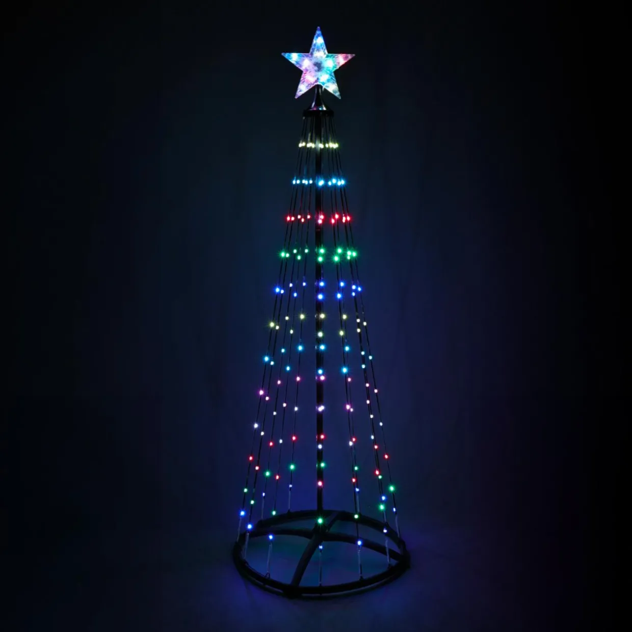 Cône lumineux Digital 370 Micro Led (H210 cm) Twinkling Noir et Multicolore