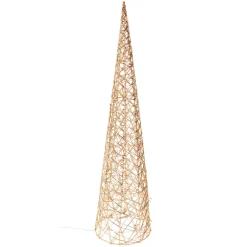 Cône lumineux sur piles 40 micro LED (H80 cm) Éclats Blanc chaud