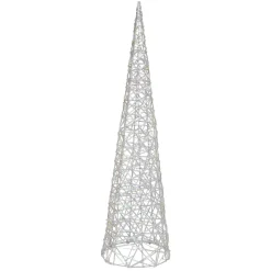 Cône lumineux sur piles 30 micro LED (H60 cm) Éclats Blanc chaud