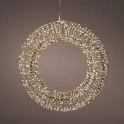 Couronne de Noël lumineuse 960 Micro LED (D70 cm) Effet flash Or et blanc chaud