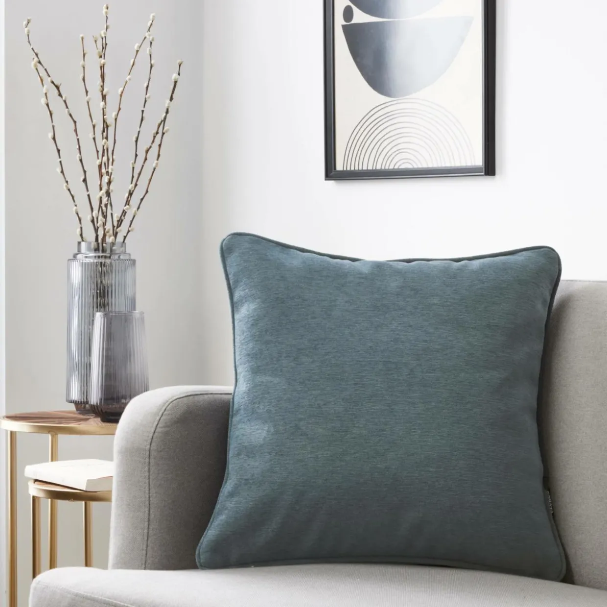 Coussin carré (50 x 50 cm) Minuit Gris bleu