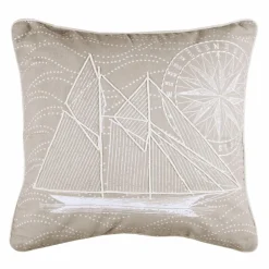 Coussin carré coton (40 cm) Yacht Gris
