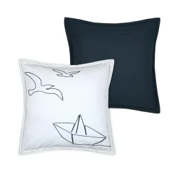 Coussin carré coton (50 x 50 cm) Bordemer Blanc