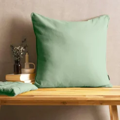 Coussin carré coton (60 x 60 cm) Pixel Vert menthe