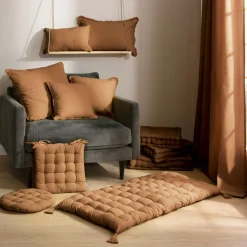 Coussin carré coton (40 x 40 cm) Pixel Camel