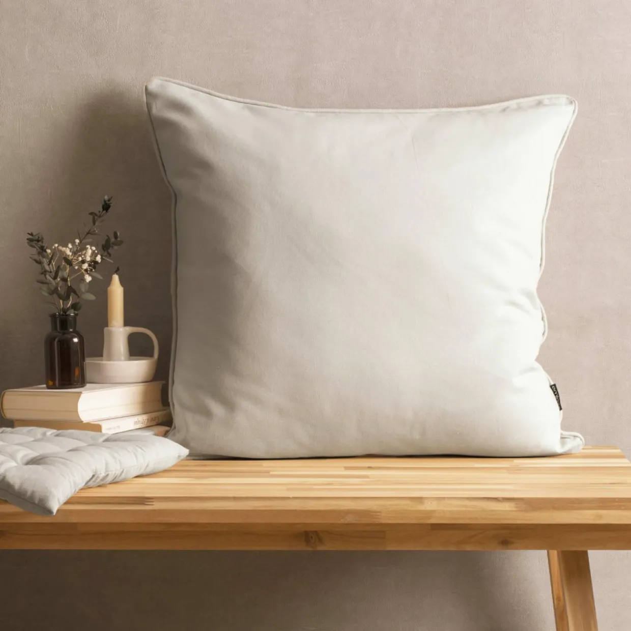 Coussin carré coton (60 x 60 cm) Pixel Beige