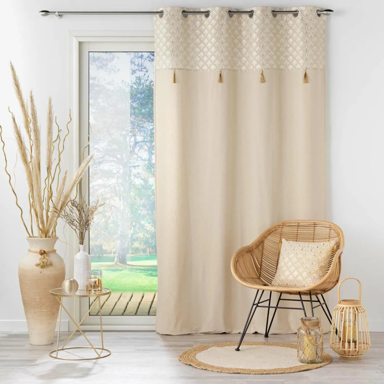 Coussin carré coton (40 x 40 cm) Rafina Beige