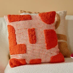 Coussin carré coton (50 x 50 cm) Poppy Orange