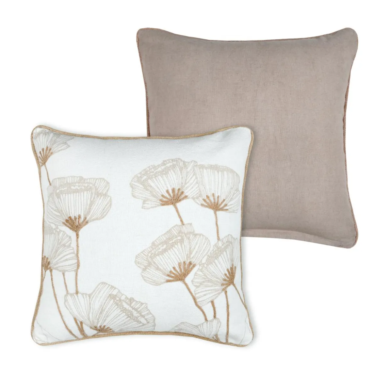 Coussin carré coton (45 x 45 cm) Oriana Ecru