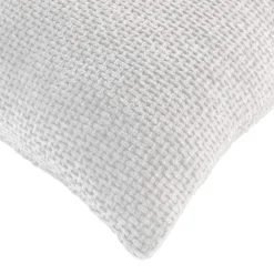 Coussin carré en velours chenille (45 x 45 cm) Leo Blanc