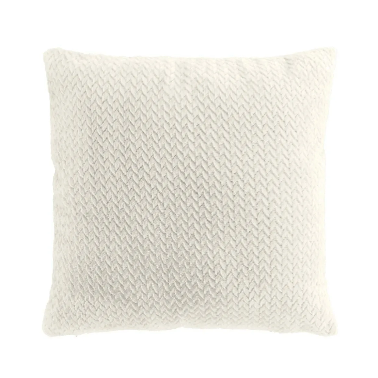 Coussin carré flanelle relief (45 x 45 cm) Flanela Écru