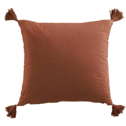 Coussin carré gaze de coton (40 x 40 cm) Gaïa Terracotta