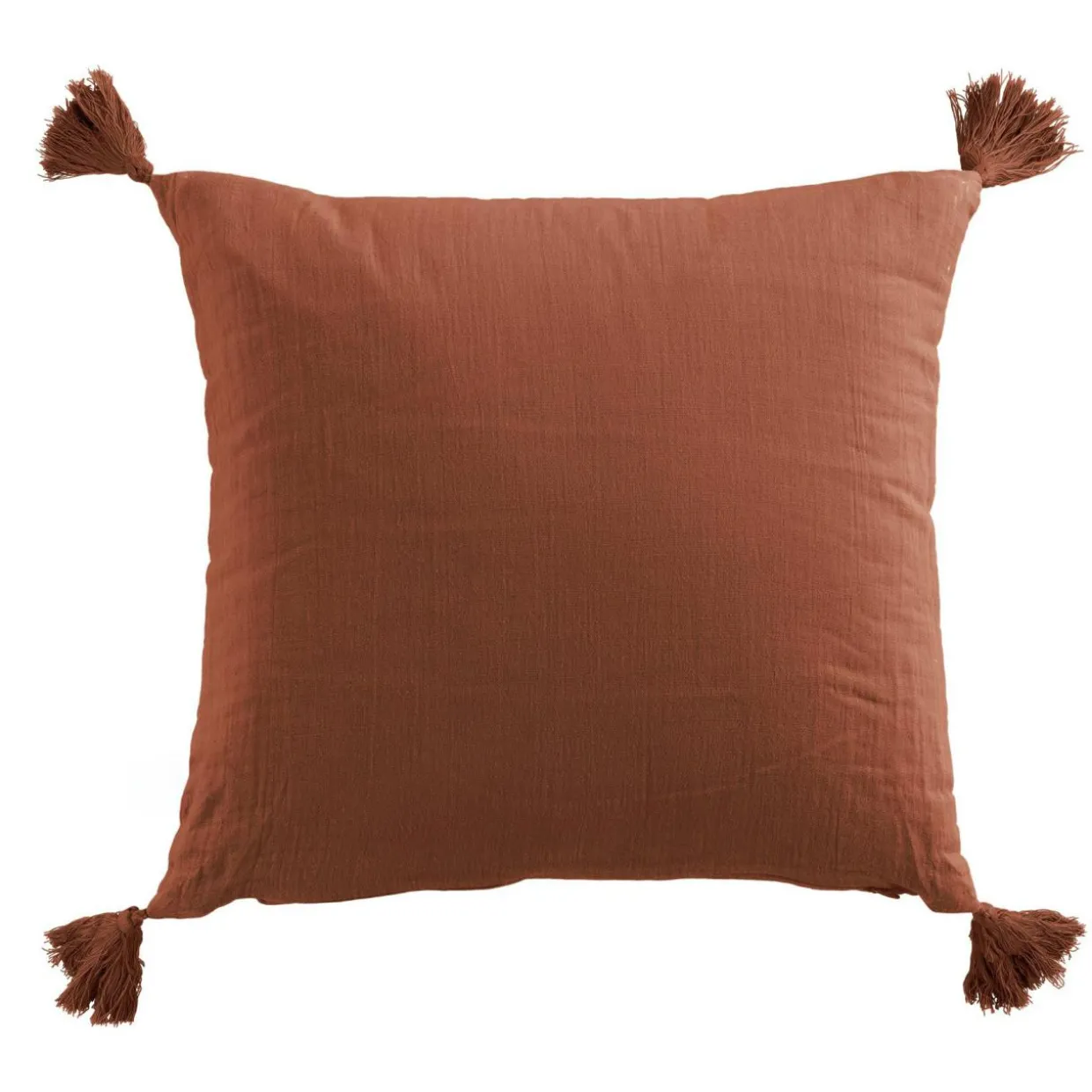 Coussin carré gaze de coton (40 x 40 cm) Gaïa Terracotta