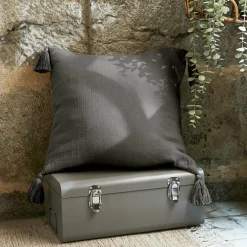 Coussin carré gaze de coton (40 x 40 cm) Gaïa Gris granit