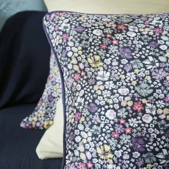 Coussin carré gaze de coton (45 x 45 cm) Elya Violet