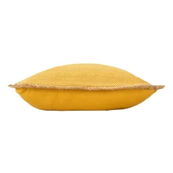 Coussin carré jute et coton (45 x 45 cm) Akina Jaune ocre