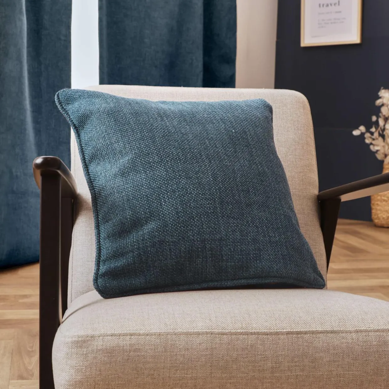Coussin carré tissé (45 x 45 cm) Alba Bleu
