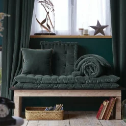Coussin carré velours de coton (45 x 45 cm) Victor Gris ardoise