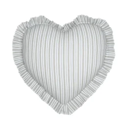 Coussin cœur coton (45 x 45 cm) Joséphine Gris