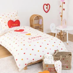 Coussin cœur enfant coton (40 cm) Amour Rouge