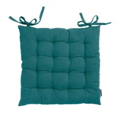 Coussin de chaise carré coton (40 x 40 cm) Pixel Bleu canard