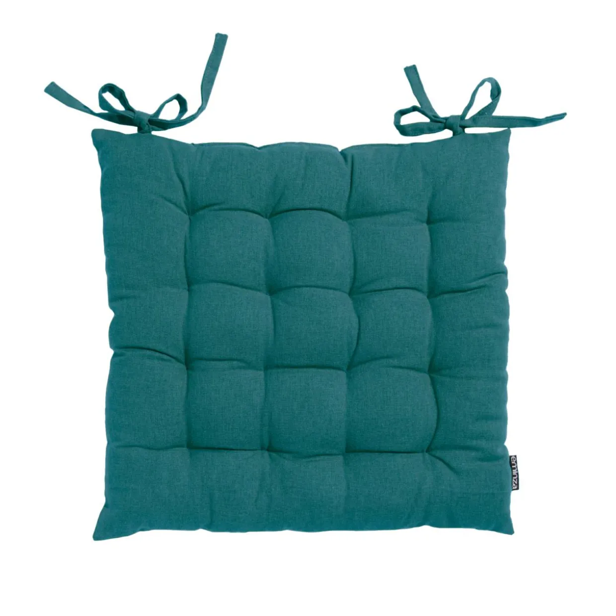 Coussin de chaise carré coton (40 x 40 cm) Pixel Bleu canard