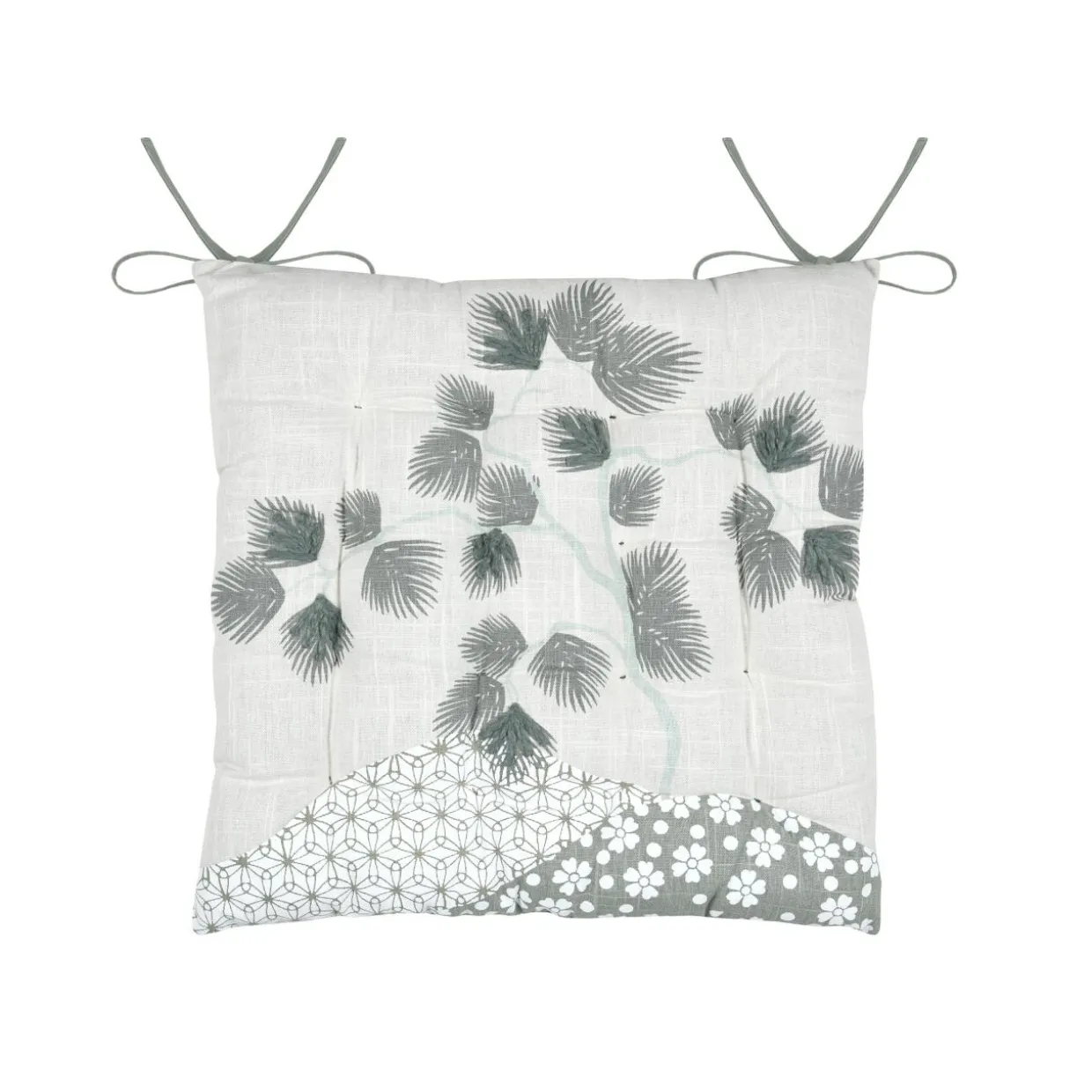 Coussin de chaise carré coton (38 x 38 cm) Yuki Vert jade