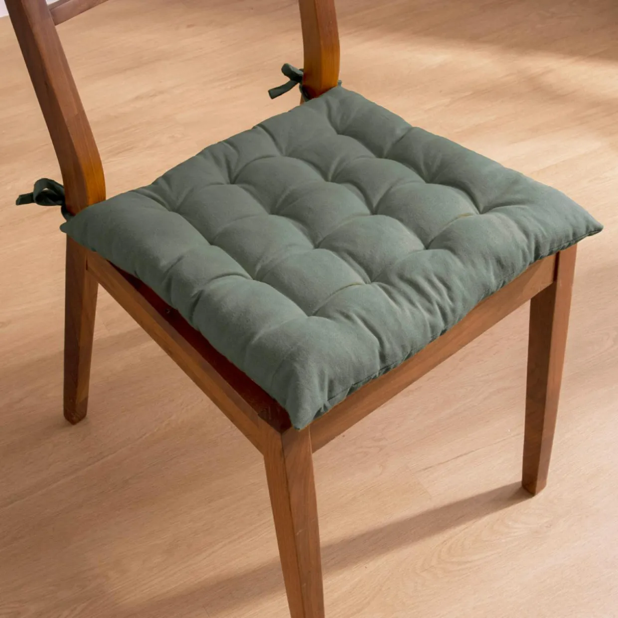 Coussin de chaise carré coton (40 x 40 cm) Pixel Vert kaki