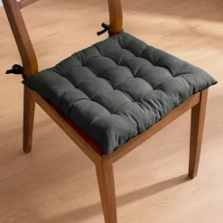 Coussin de chaise carré coton (40 x 40 cm) Pixel Gris anthracite