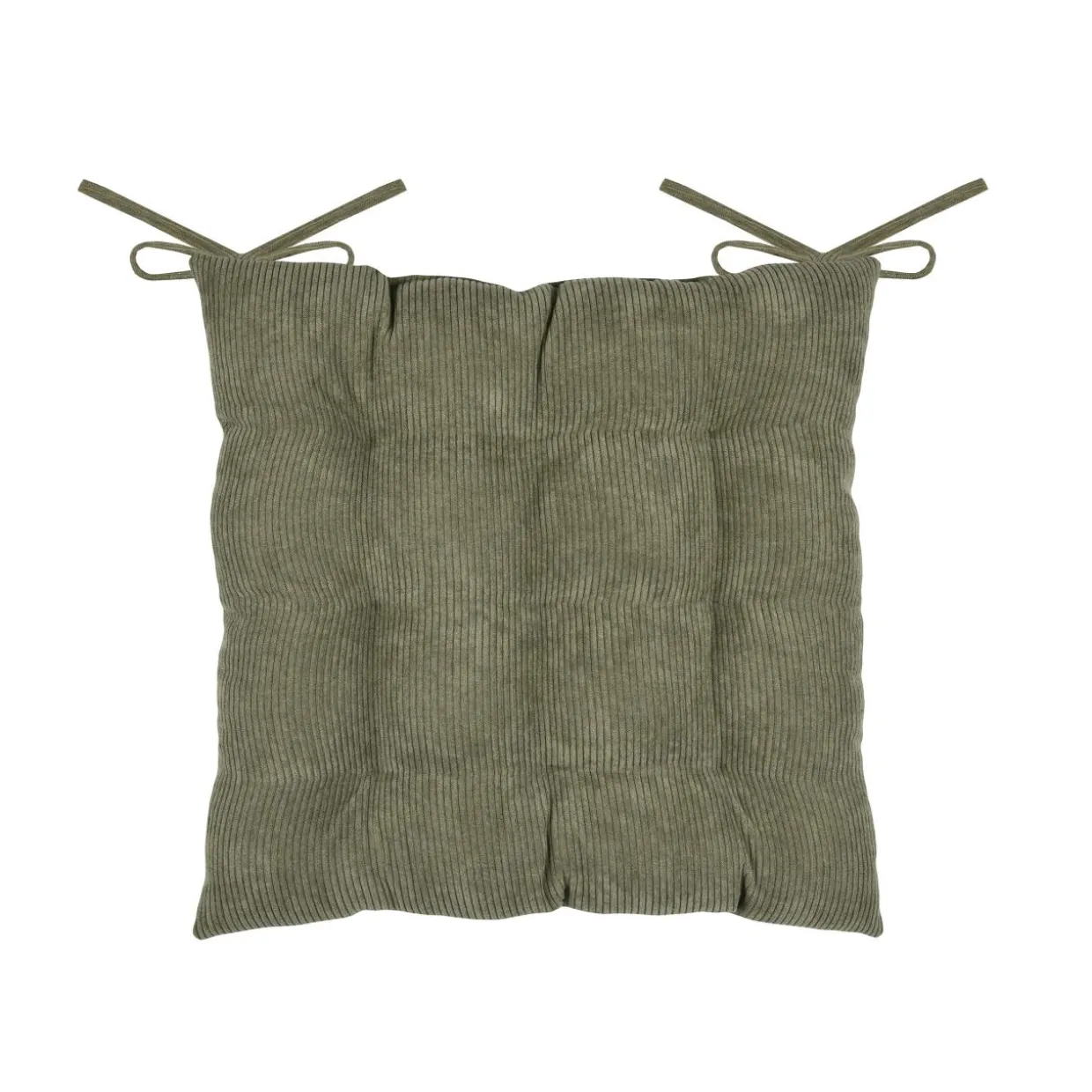 Coussin de chaise carré velours (38 x 38 cm) Dandy Vert kaki