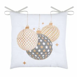 Coussin de chaise Noël carré (38 x 38 cm) Sibérie Blanc