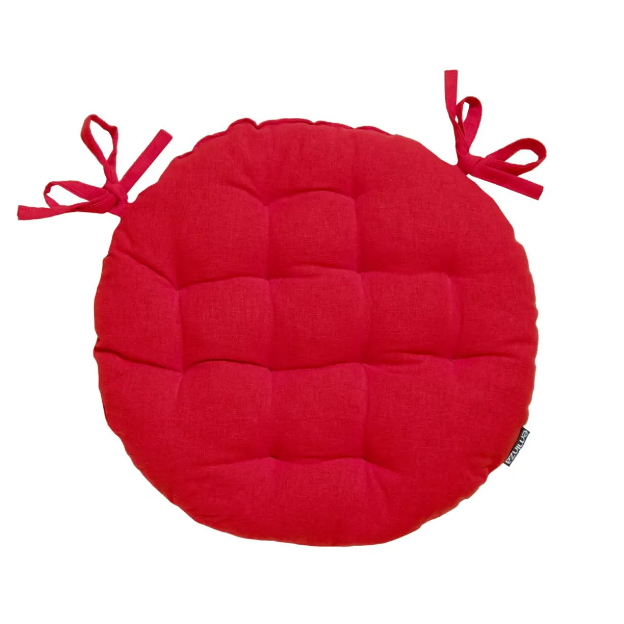 Coussin de chaise rond coton (40 cm) Pixel Rouge