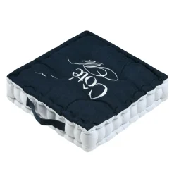 Coussin de sol coton (45 x 45 cm) Bordemer Bleu marine
