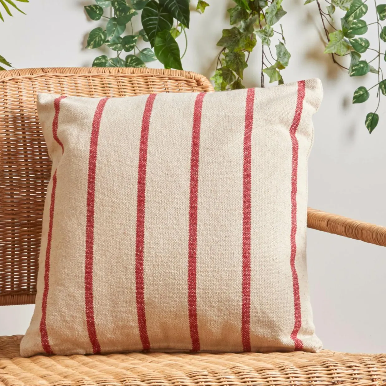 Coussin extérieur carré toile de coton (50 x 50 cm) Ocealys Rouge