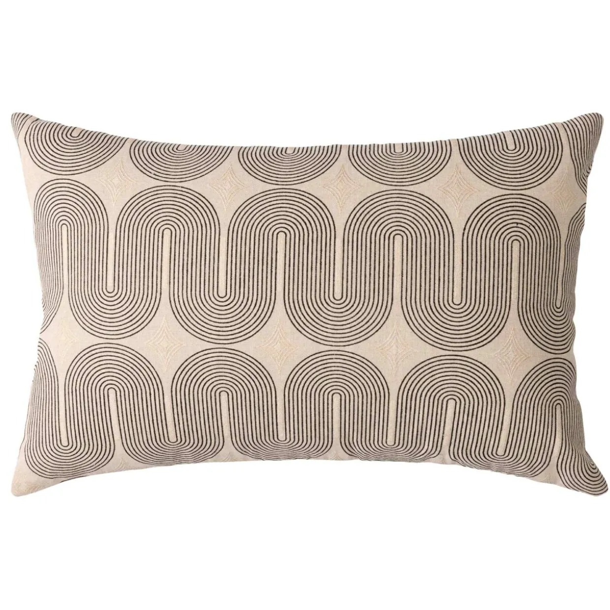 Coussin rectangulaire coton (40 x 60 cm) Ondine Noir